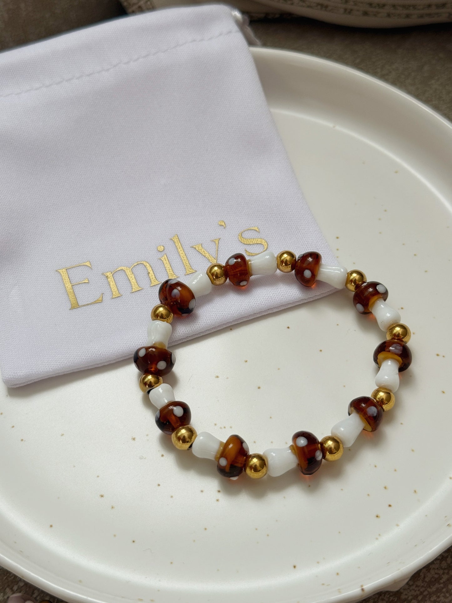 Pulsera Honguitos cafés