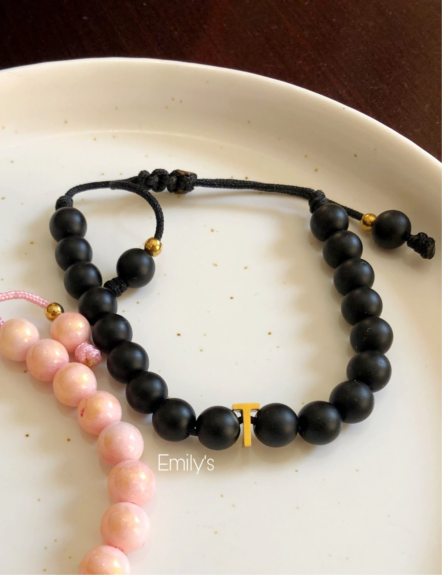 Ónix mate con inicial 3D