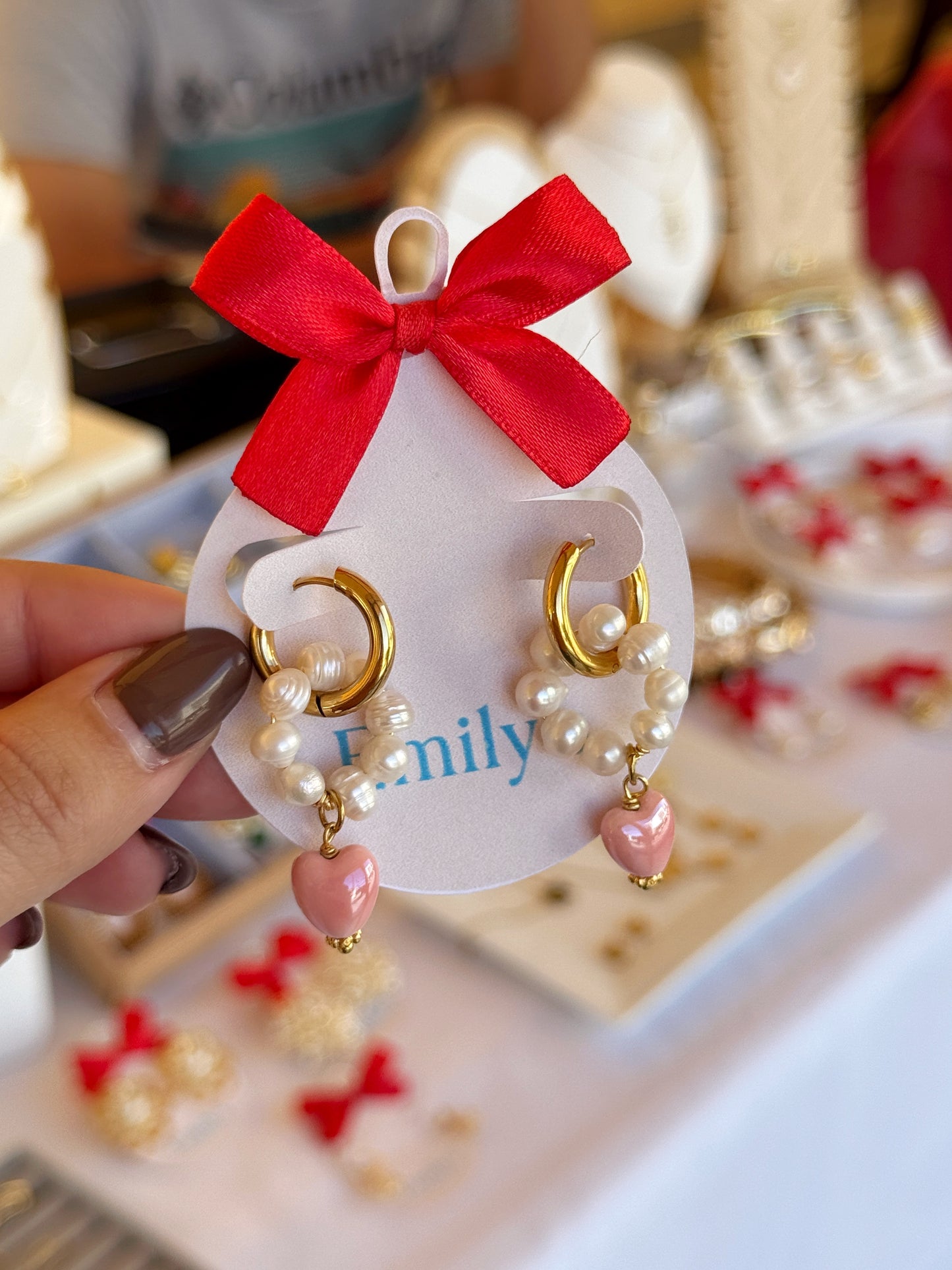 Argollas perlas y corazón