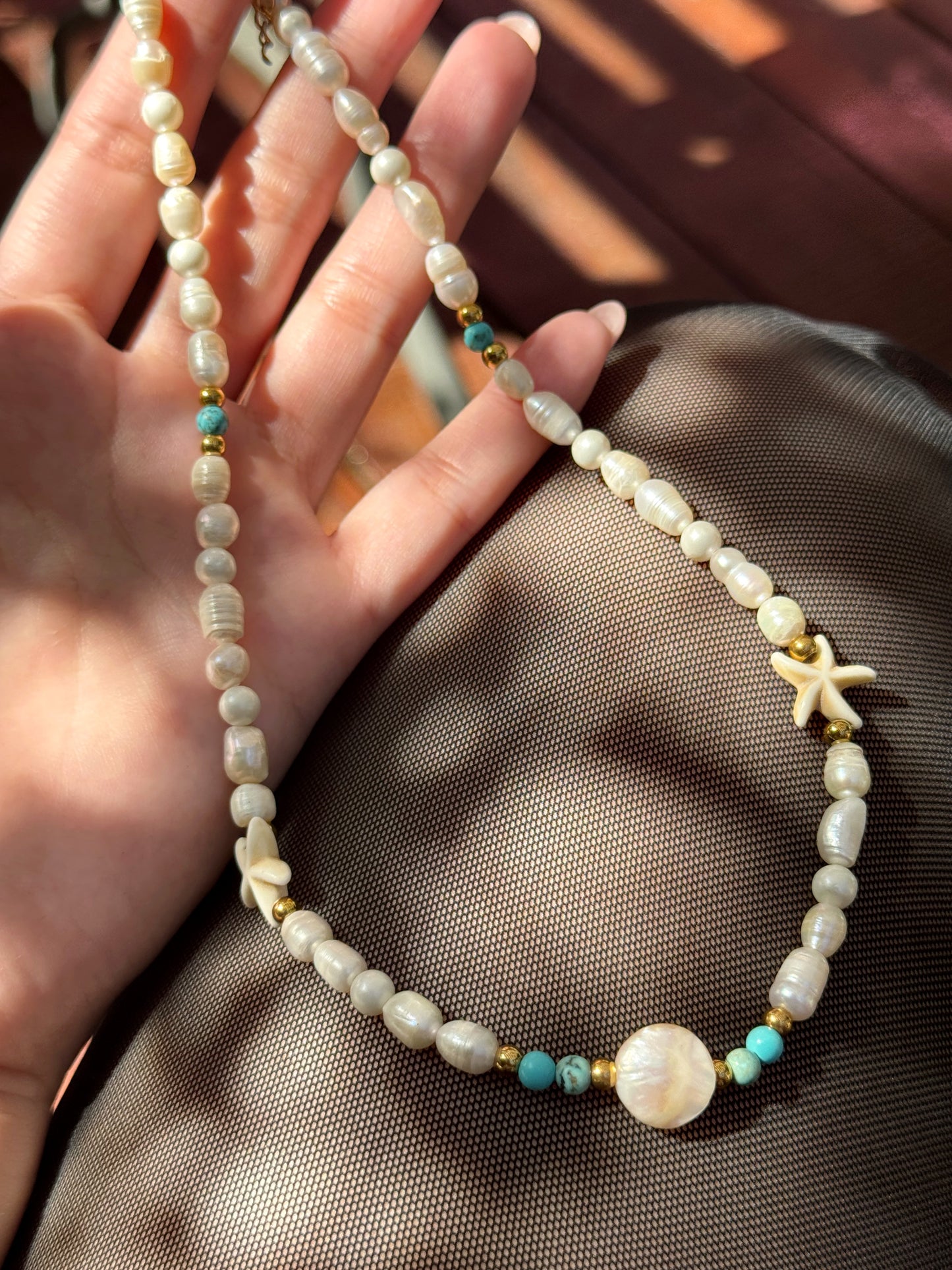 Set Perlas de rio & turquesas