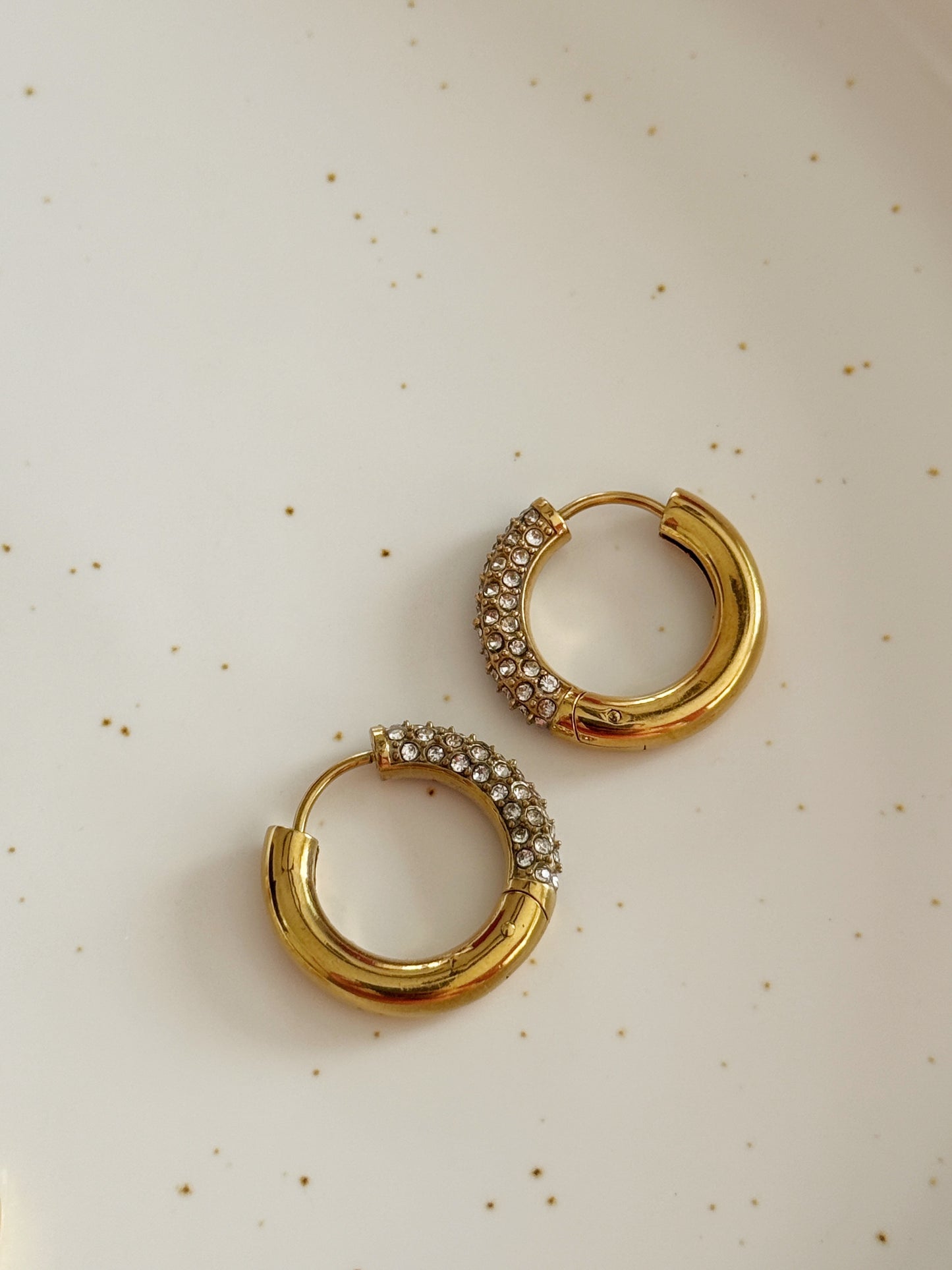 Argollas Mitad Zirconias/mitad Chunky