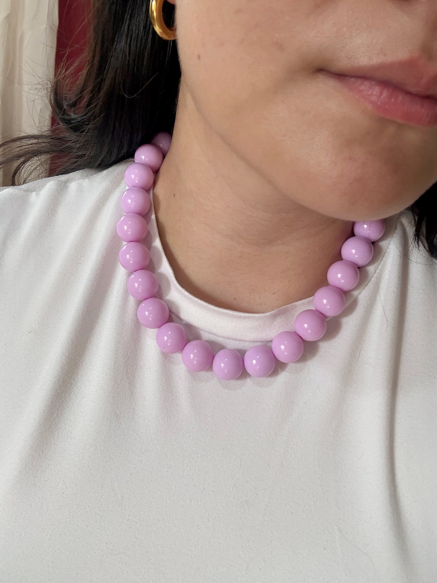 Collar bola de chicle lila