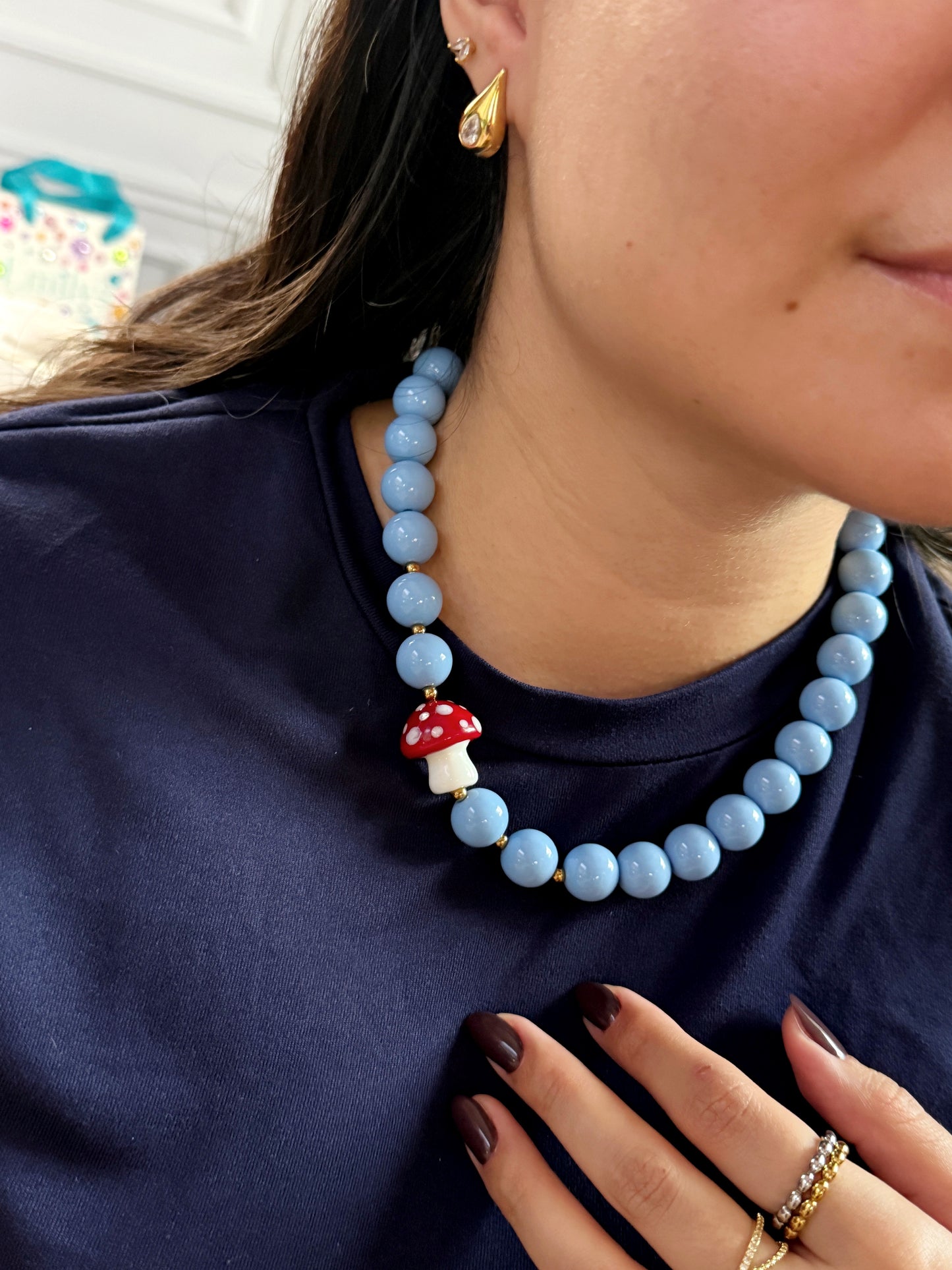 Collar bola de chicle con hongo