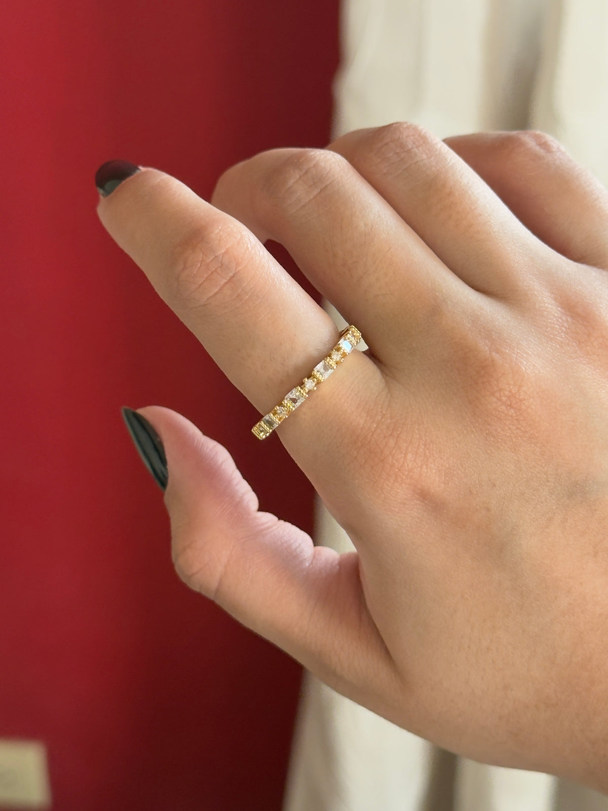 Anillo zirconias rectangulares