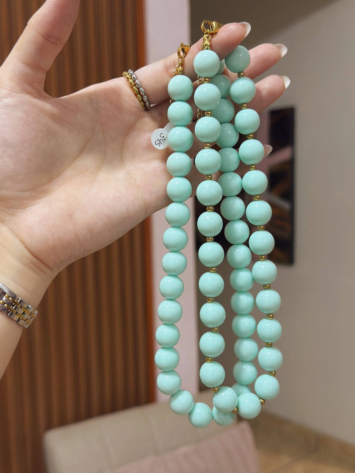 Collar Bubblegum 14mm Aqua