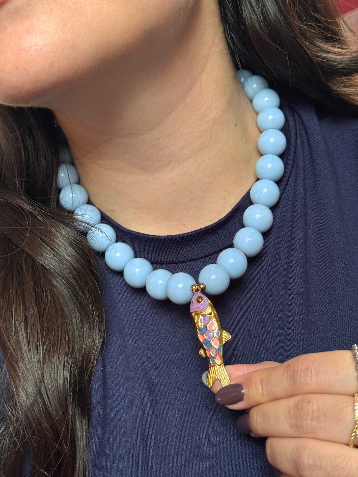 Collar bola de chicle con pez XL