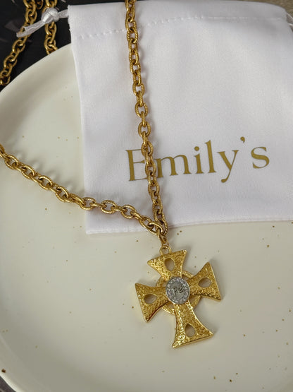 Cadena cruz XL con fe