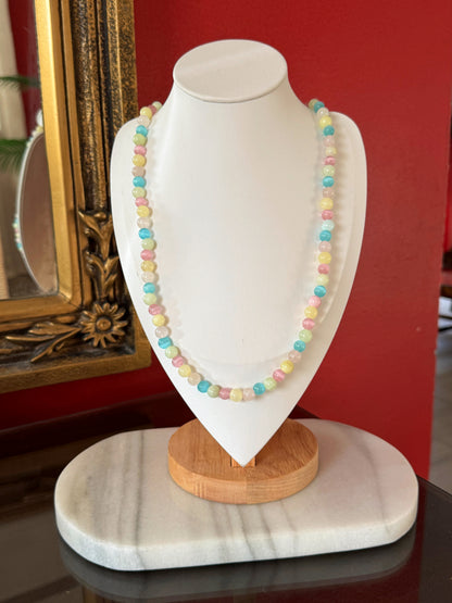 Collar piedra ágata multicolor grande
