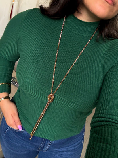 Collar largo tipo rope dorado