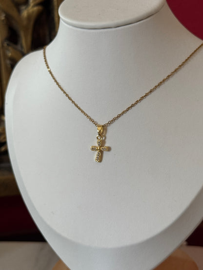 Cadena Cruz flat con portadije