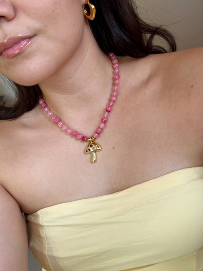 Collar agatas y hongo XL