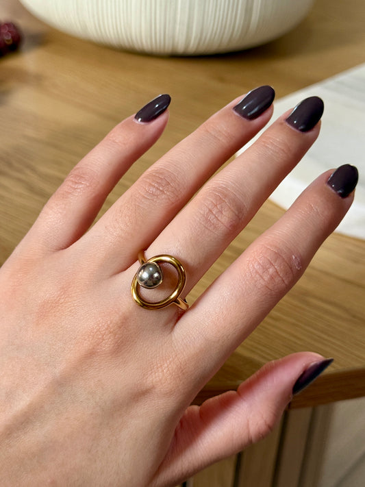 Anillo silver center
