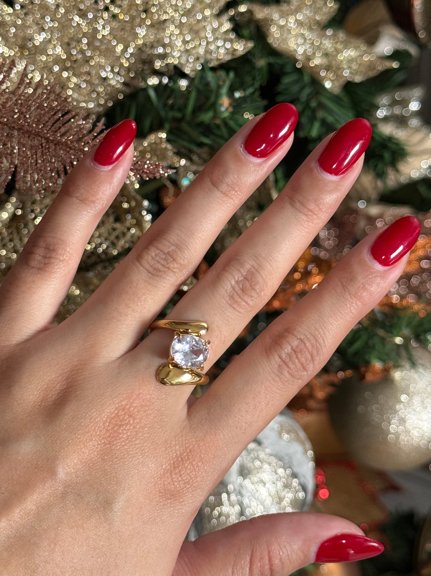 Anillo doble con zirconia