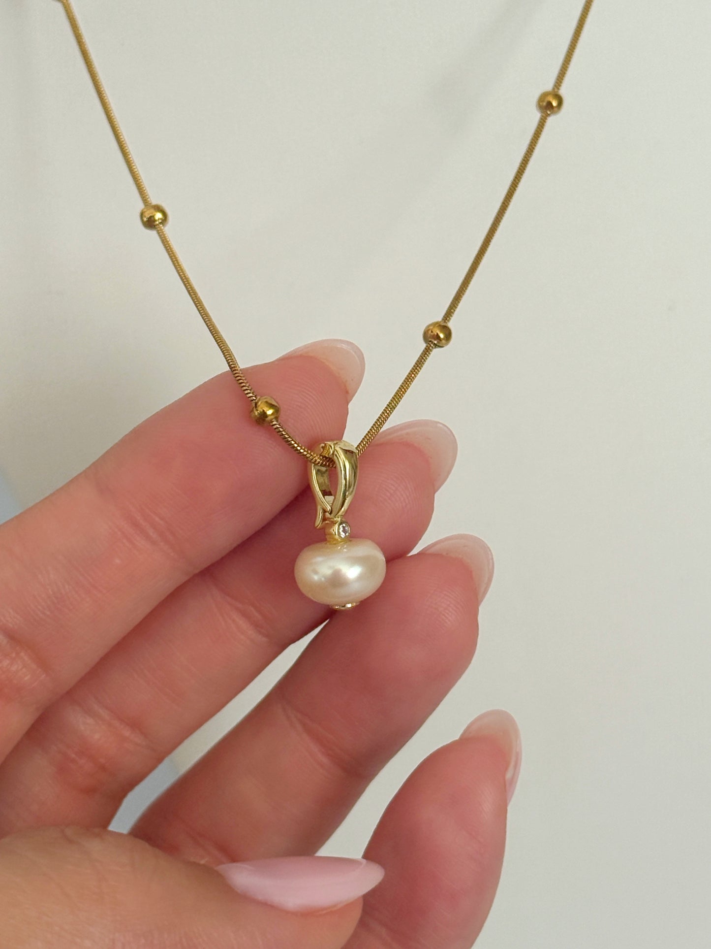 Set Perla studs & cadena Perla desmontable