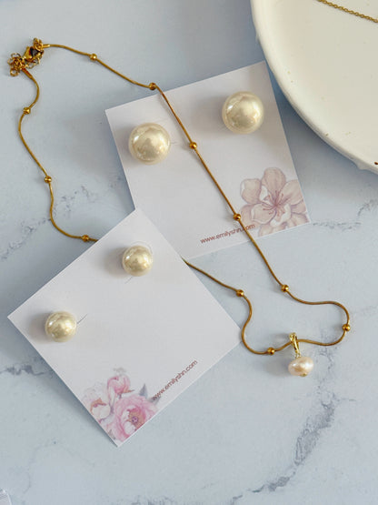 Set Perla studs & cadena Perla desmontable