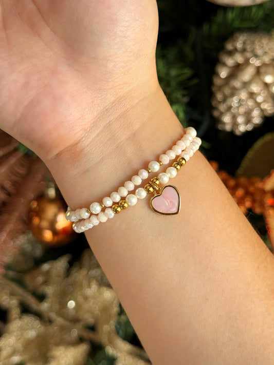 Dúo Corazón Rosa Pastel