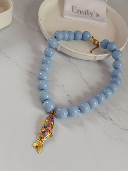 Collar bola de chicle con pez XL