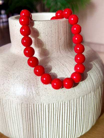 Collar bolas de chicle rojo