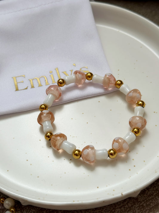 Pulsera Honguitos peach