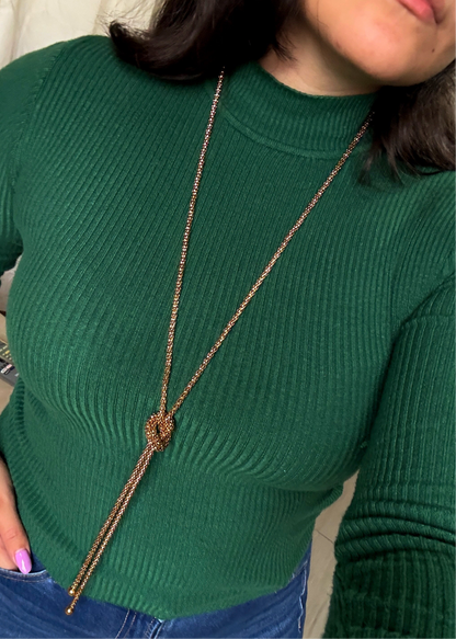 Collar largo tipo rope dorado