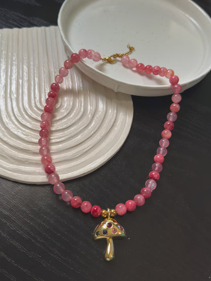 Collar agatas y hongo XL
