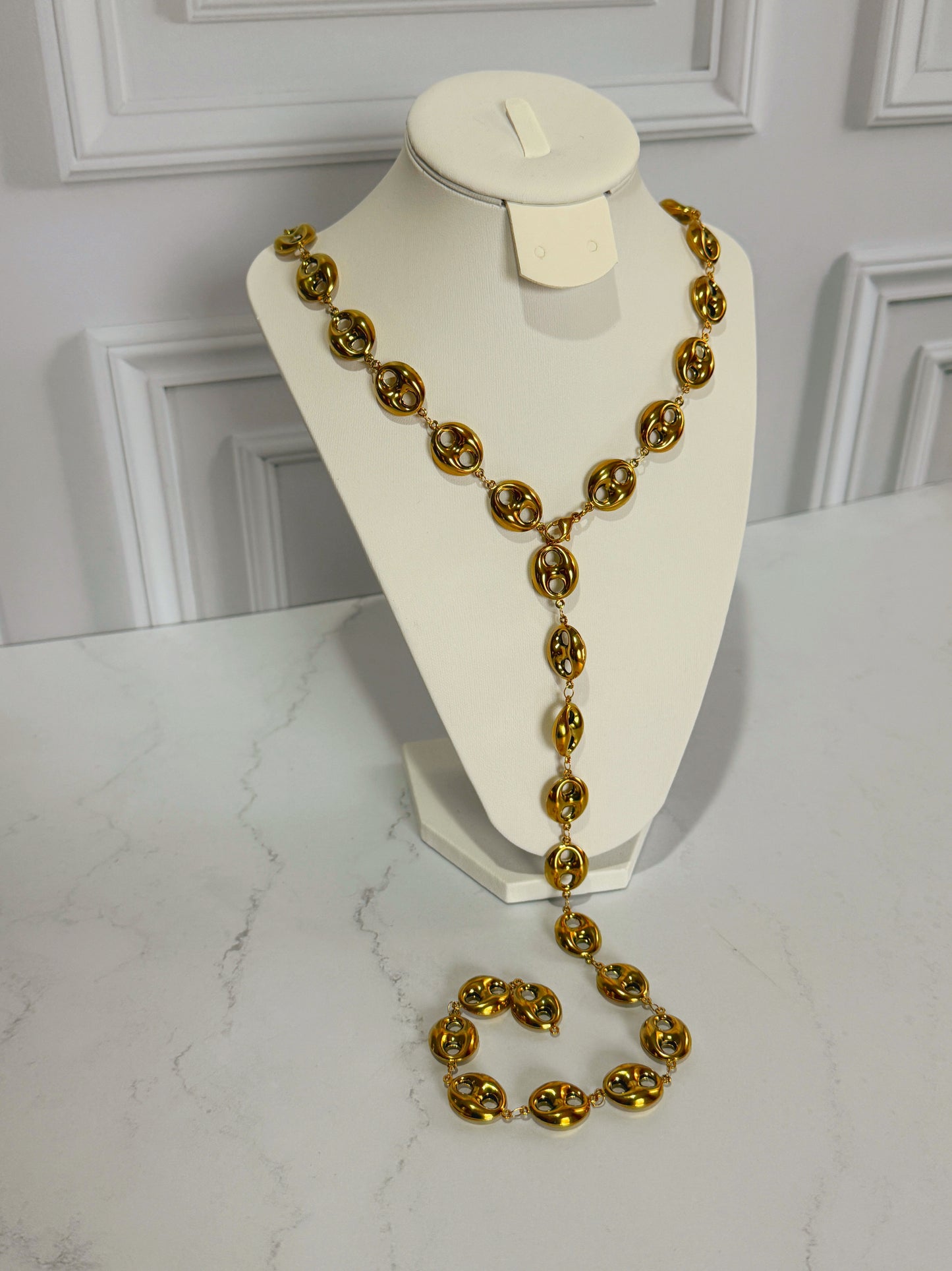 Collar largo tipo gucci
