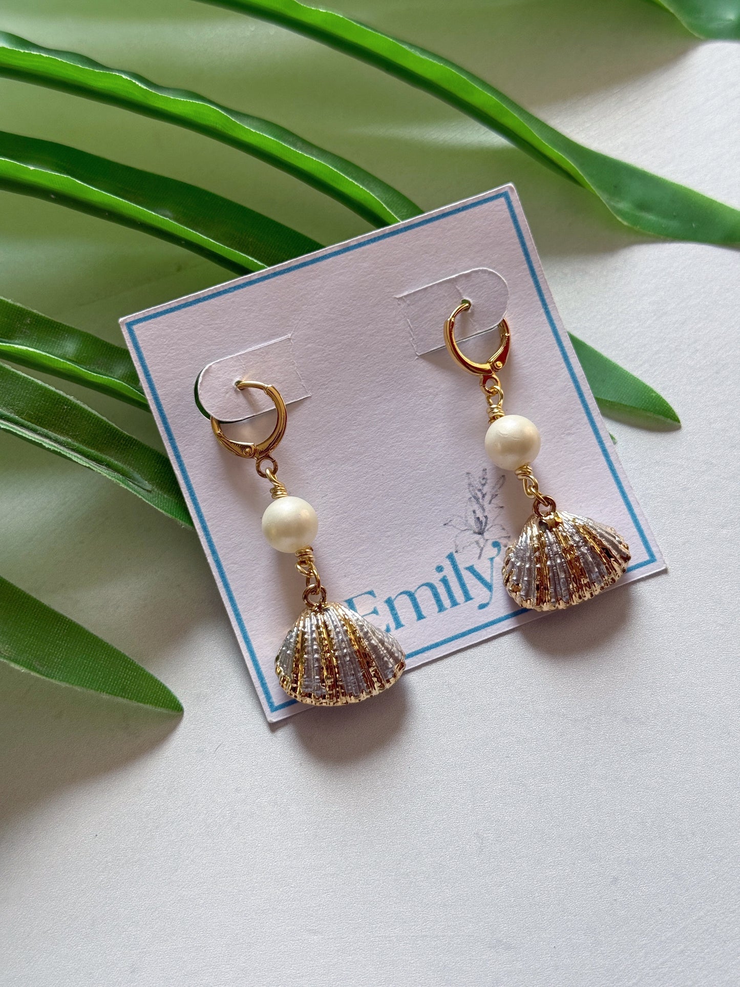 Argollas concha y perla