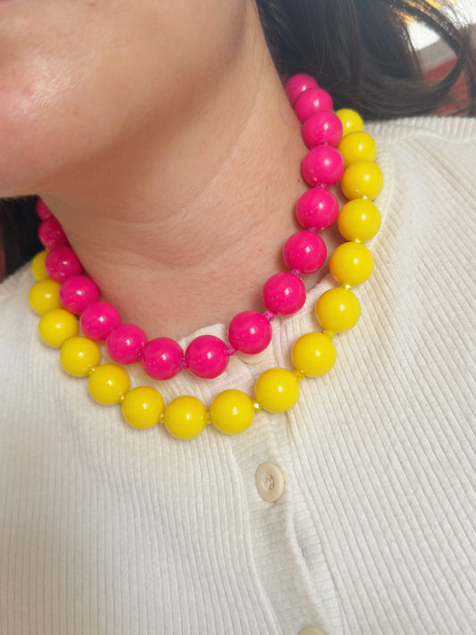 Collar bola de chicles 16mm con cristales