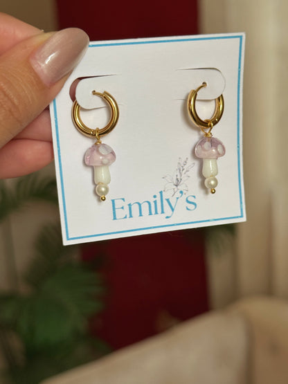 Hoops honguitos rosados