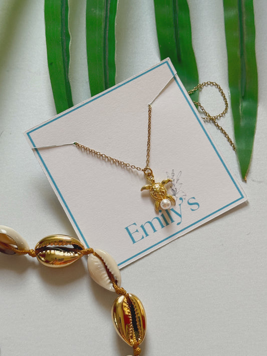 Cadena tortuga con perla