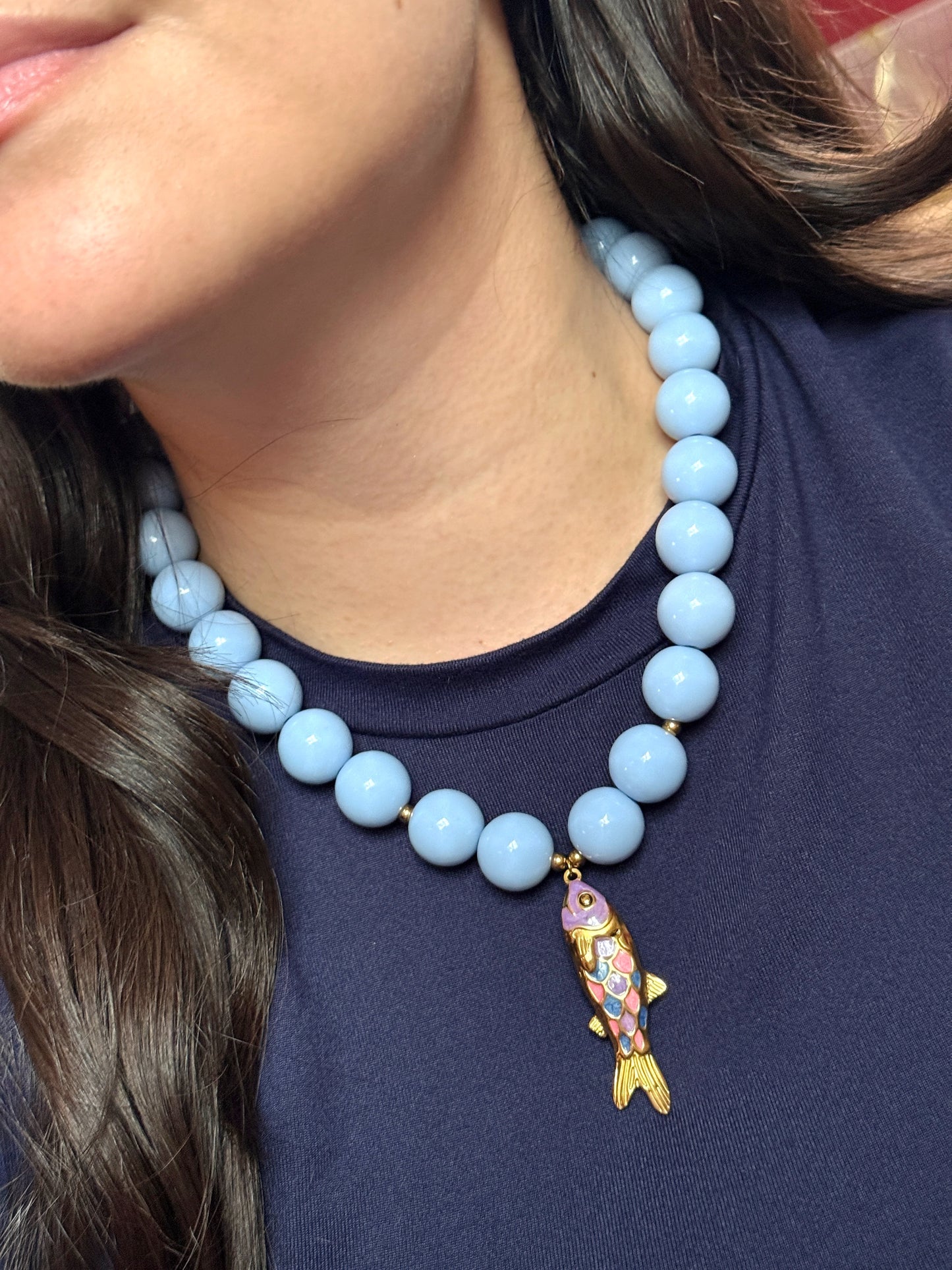 Collar bola de chicle con pez XL