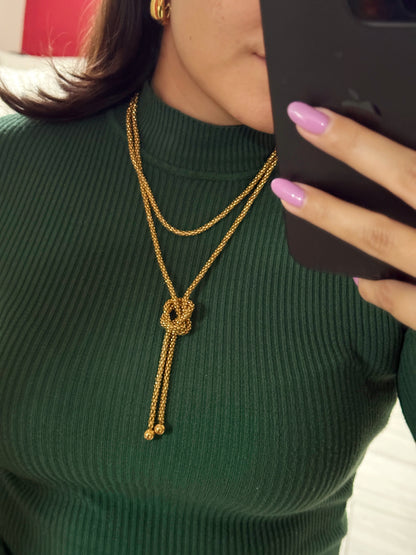 Collar largo tipo rope dorado