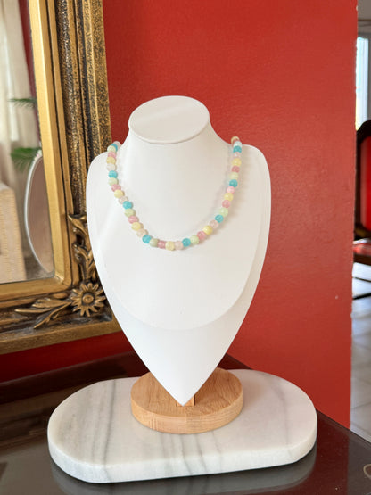 Collar piedra ágata multicolor grande