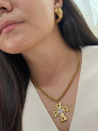 Cadena cruz XL con fe