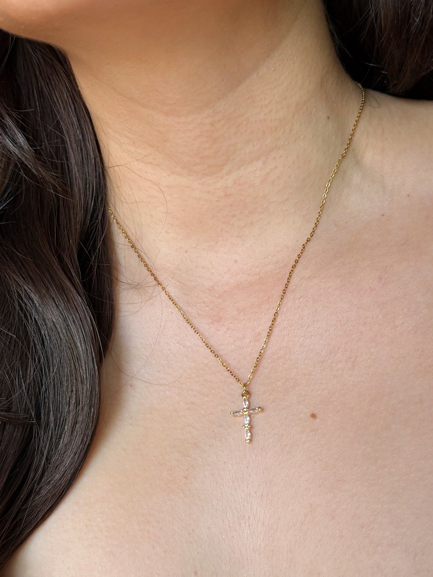 Cadena mini óvalos zirconias