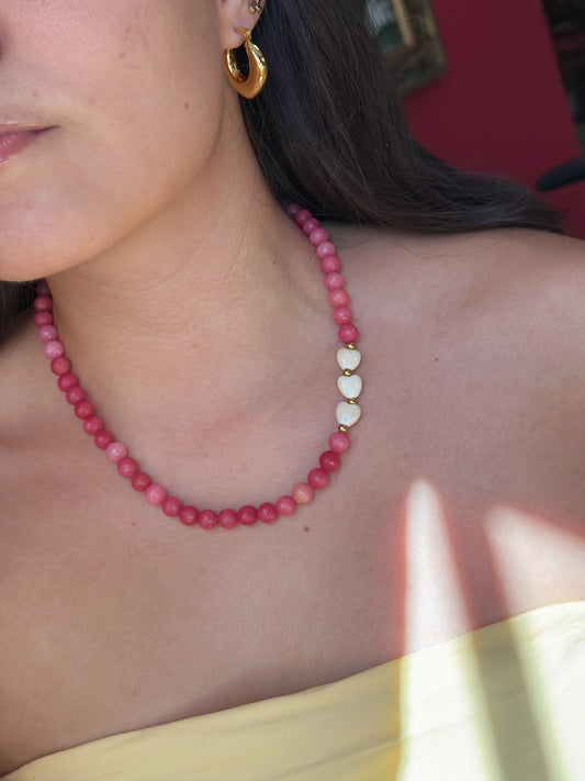Collar ágatas con corazones