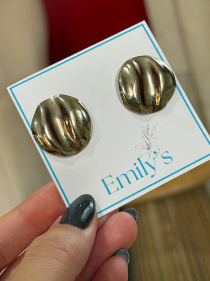 Aritos chapas plateadas
