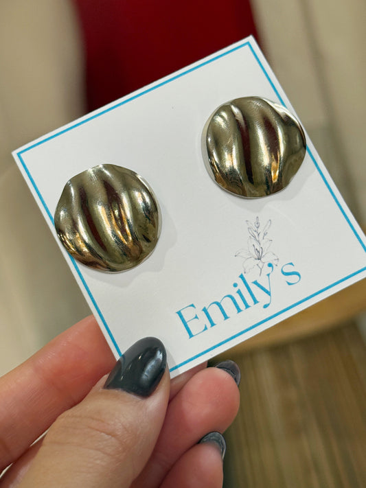 Aritos chapas plateadas
