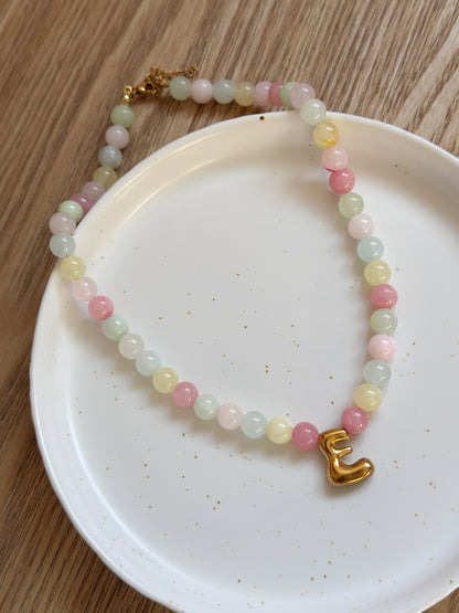 Collar ágatas con inicial