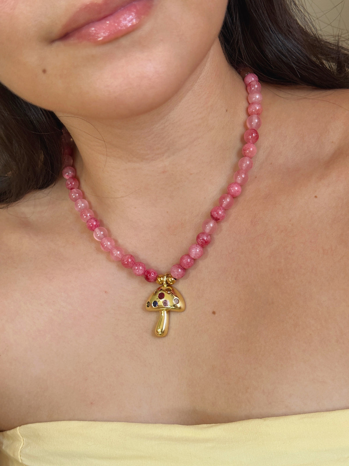 Collar agatas y hongo XL