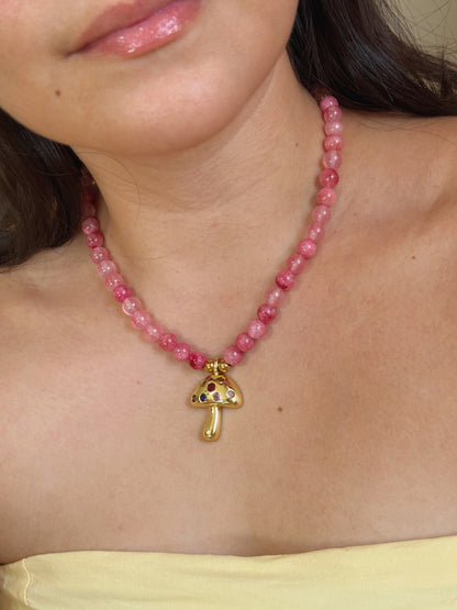 Collar agatas y hongo XL