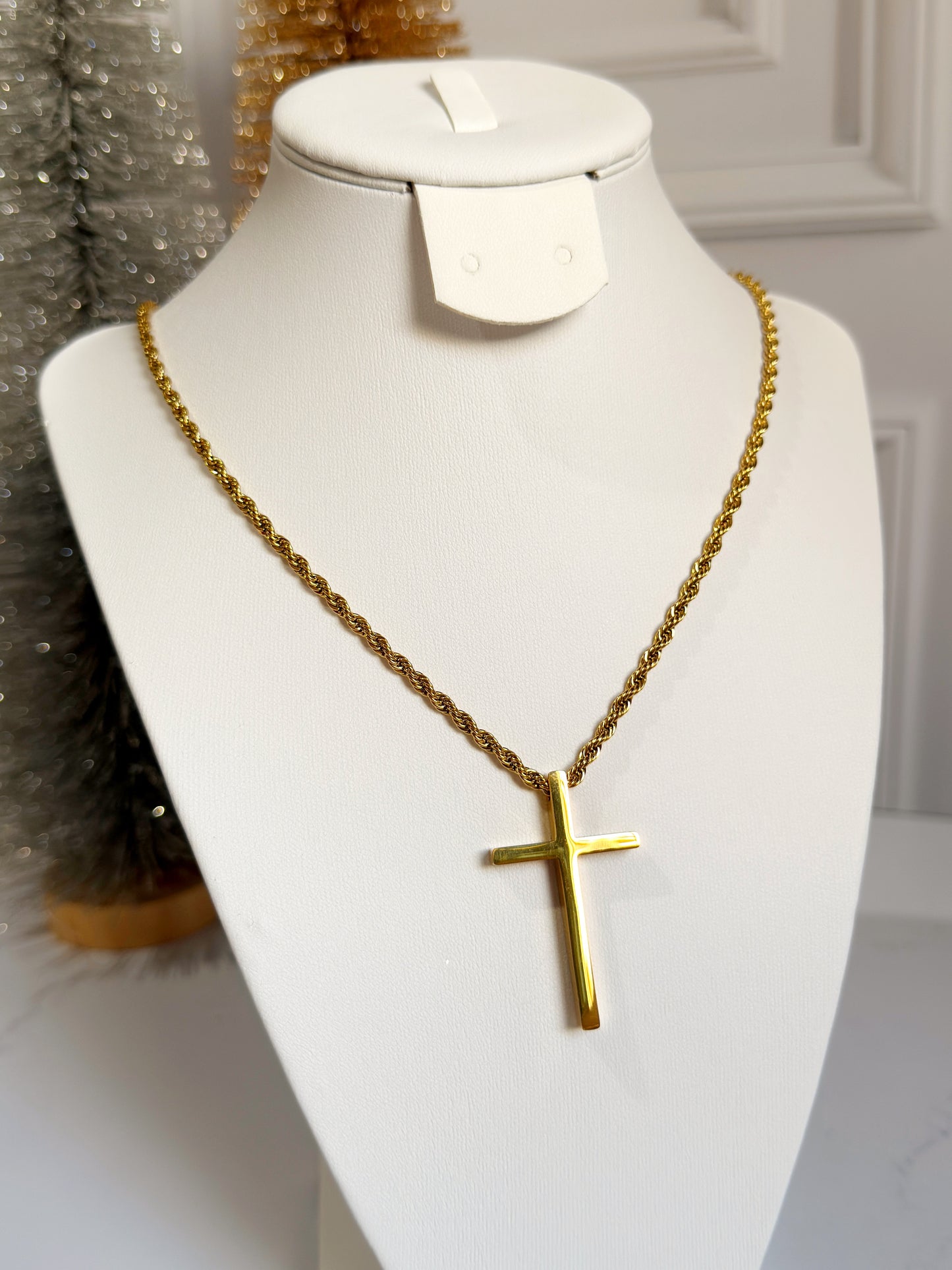 Cadena rope con cruz bold