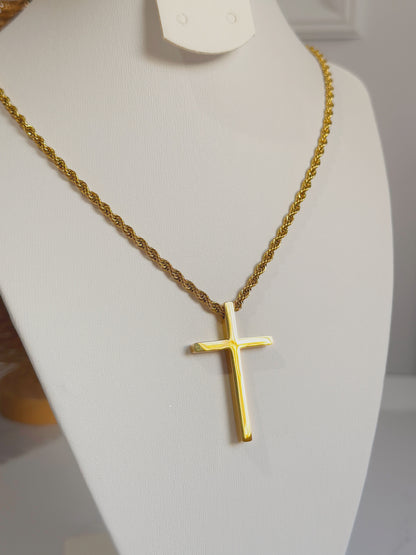 Cadena rope con cruz bold