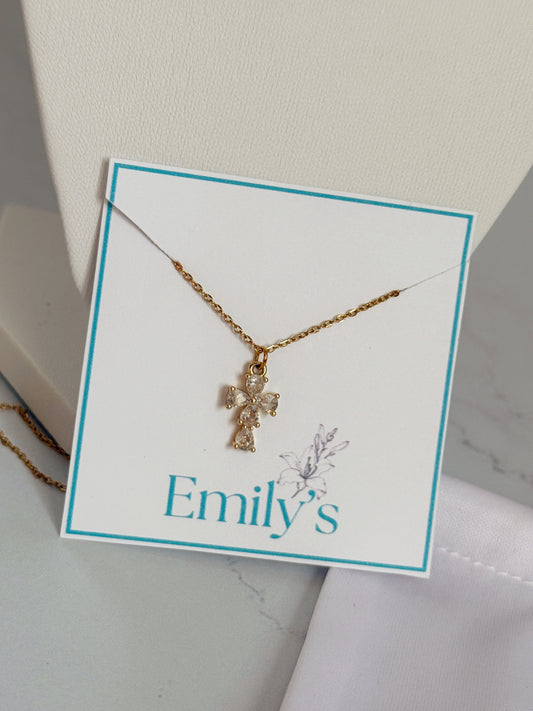 Cadena Cruz gotas zirconias