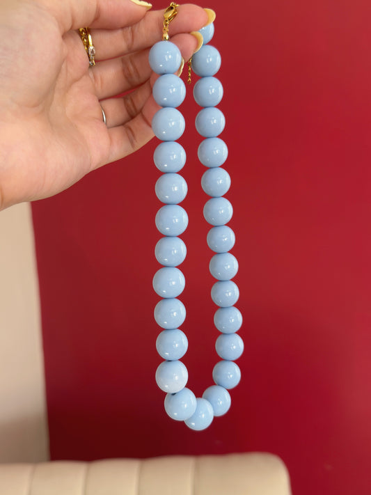 Collar bola de chicle celeste