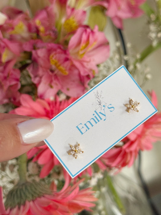 Piercing flores zirconias