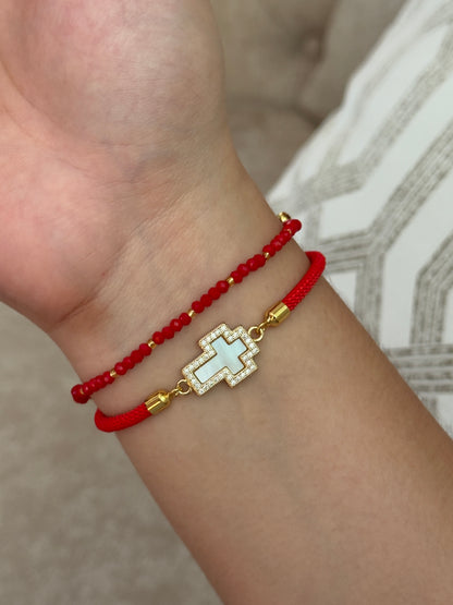 Brazalete cruz base nácar