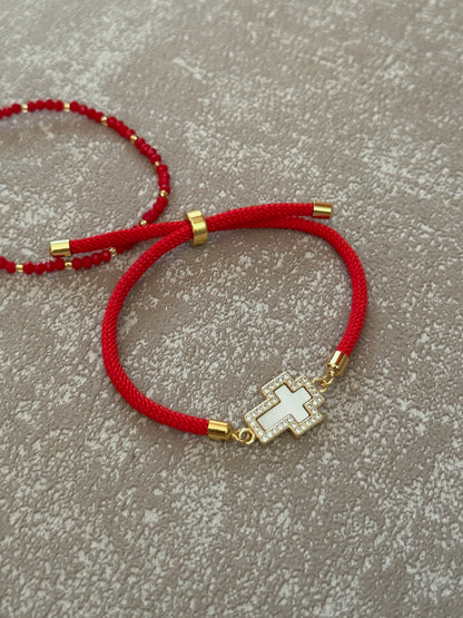 Brazalete cruz base nácar