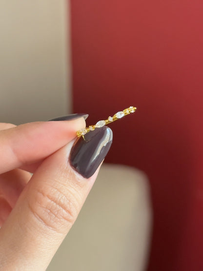 Anillo óvalos y zirconias